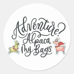 Adventure? Alpaca My Bags Classic Round Sticker