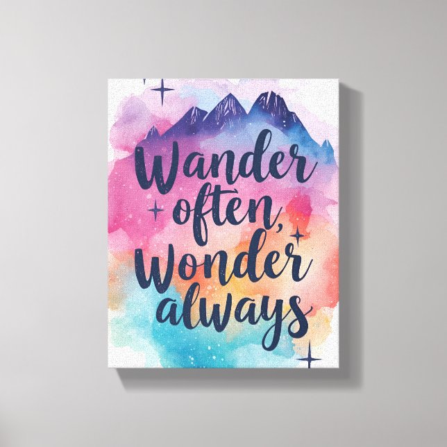 Adventure and Exploration Typography Canvas Print (Front)