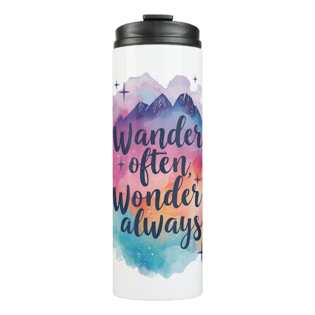 Adventure and Exploration Typography Thermal Tumbler (Front)