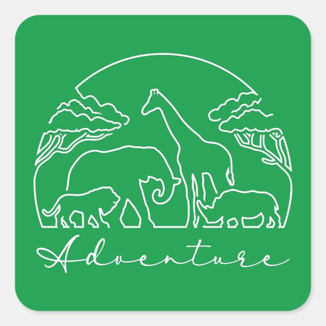 Adventure and Safari in Africa Square Sticker (Front)