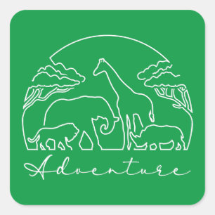 Adventure and Safari in Africa Square Sticker