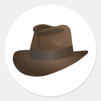 Adventure Archeologist Fedora Hat - Vintage Classic Round Sticker