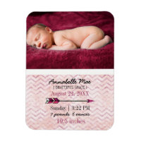 Adventure Arrow Baby Girl Birth Announcement Photo