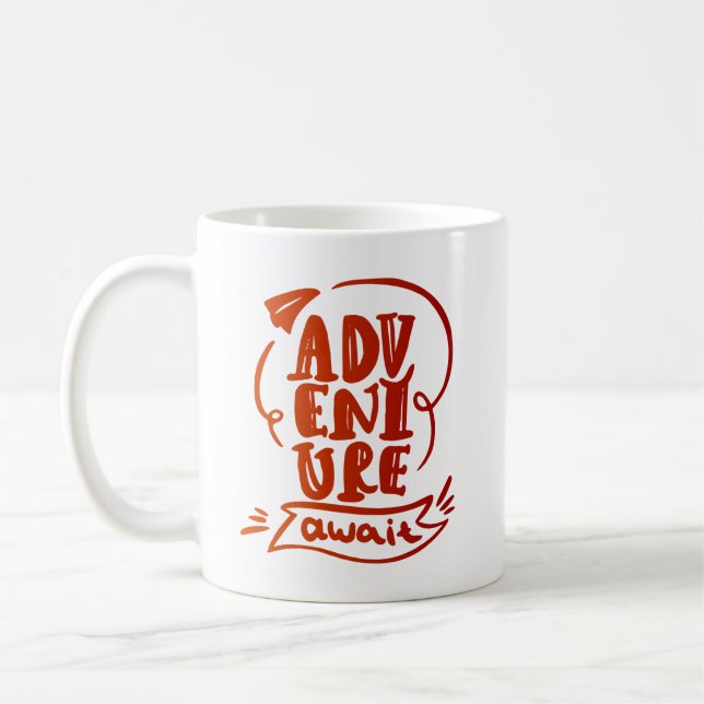 adventure await coffee mug (Left)