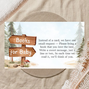 Adventure Await Woodland Baby Shower Book for Baby Enclosure Card