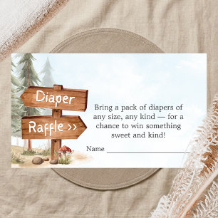 Adventure Await Woodland Baby Shower Diaper Raffle Enclosure Card