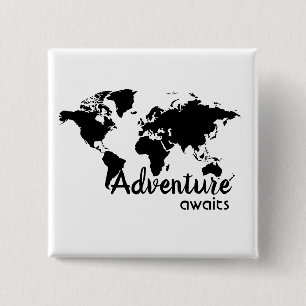 Adventure awaits 15 cm square badge