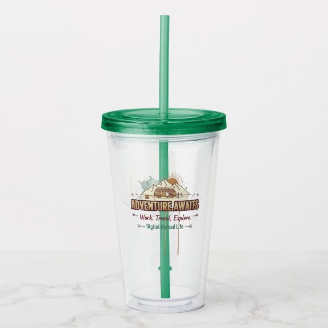 Adventure Awaits  Acrylic Tumbler (Front)