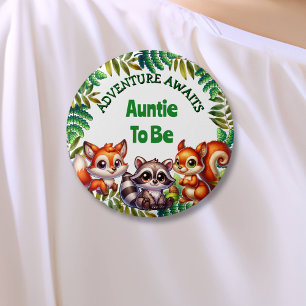 Adventure Awaits Auntie To Be Baby Shower 3 Cm Round Badge