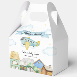 Adventure Awaits Aviator Airplane Baby Shower Favour Box