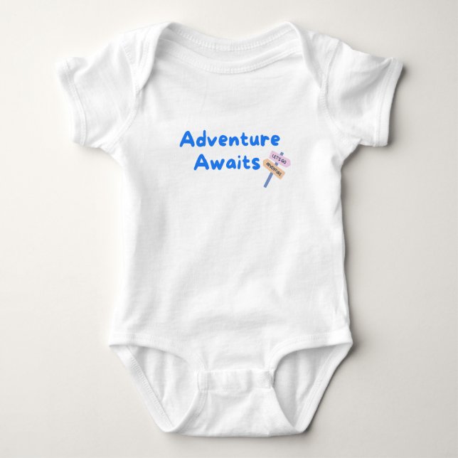 Adventure awaits  baby bodysuit (Front)