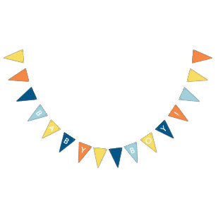 Adventure Awaits Baby Boy Flag Party Banner