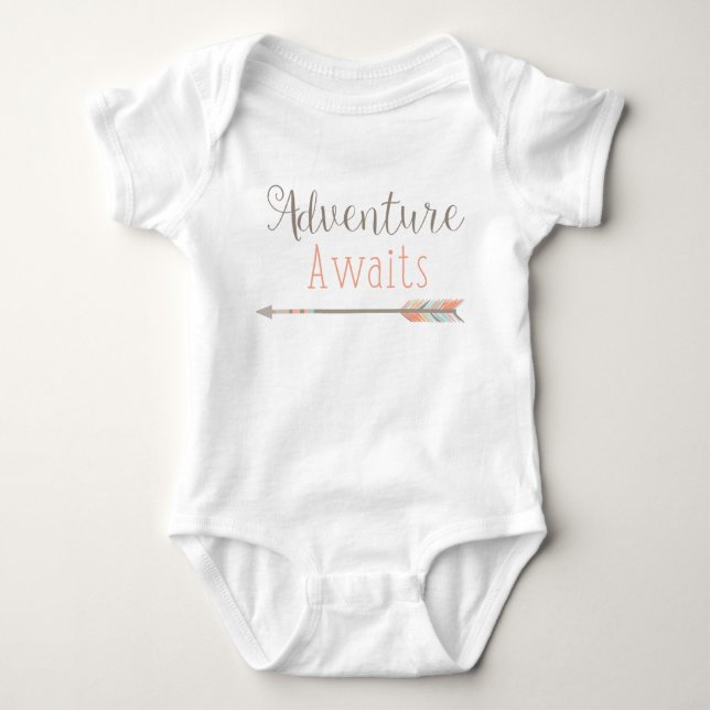 Adventure Awaits Baby Outfit Bodysuit (Front)