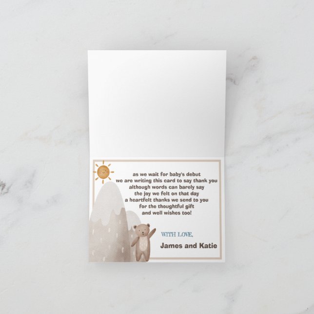 Adventure Awaits Baby Shower Folded Thank You Card (Inside)