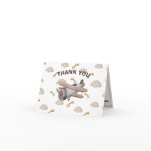 Adventure Awaits Baby Shower Folded Thank You Card