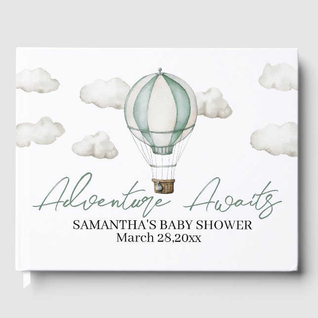 Adventure Awaits Baby Shower Guest Book (Front)