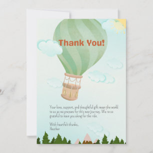 Adventure Awaits Baby Shower Hot Air Balloon Thank You Card