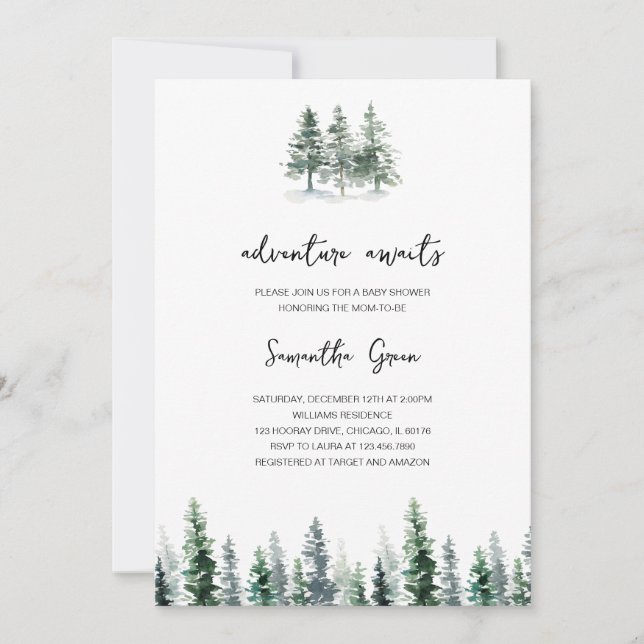 Adventure Awaits Baby Shower Invitation (Front)