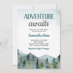 Adventure Awaits Baby Shower Invitation