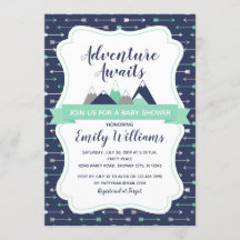 Adventure awaits baby shower invitation