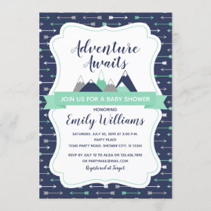 Adventure awaits baby shower invitation