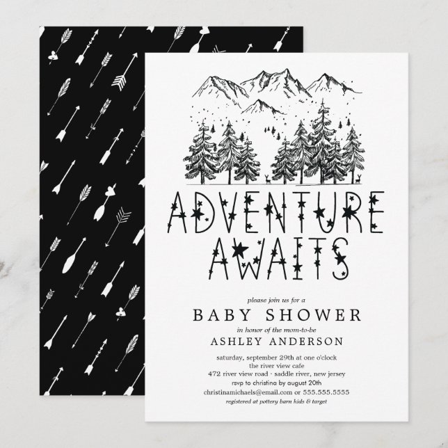 Adventure Awaits Baby Shower Invitation (Front/Back)