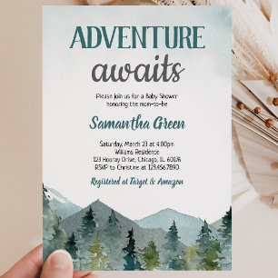 Adventure Awaits Baby Shower Invitation