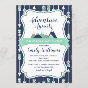 Adventure awaits baby shower invitation
