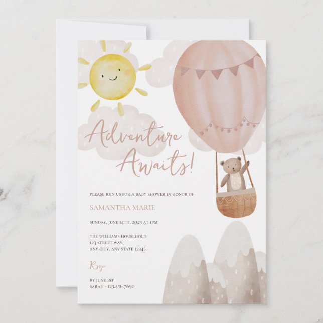 Adventure Awaits Baby Shower Invitation (Front)