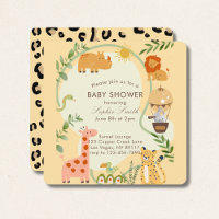 Adventure Awaits Baby Shower rounded square