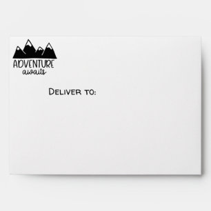 Adventure Awaits Baby Shower   Rustic Wood Bowtie Envelope