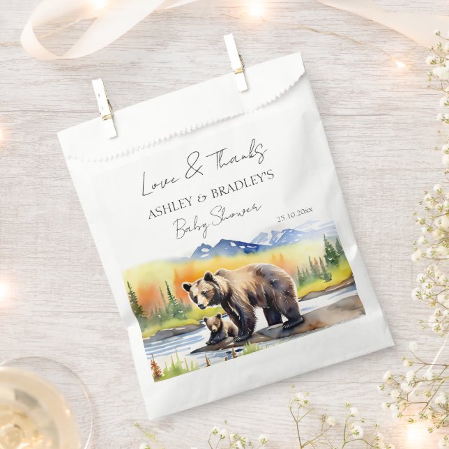Adventure awaits bear baby shower thank you favour favour bags (Clipped)