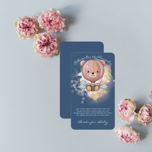 Adventure Awaits Bear Hot Air Balloon Baby Shower Enclosure Card