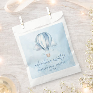 Adventure Awaits! Blue Hot Air Balloon Baby Shower Favour Bags