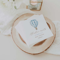 Adventure Awaits Blue Hot Air Balloon Baby Shower