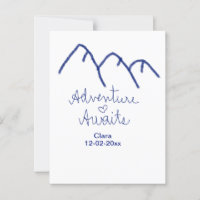 Adventure awaits blue mountain heart add name