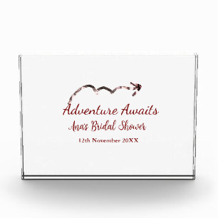 Adventure awaits bridal shower add name arrow marr photo block
