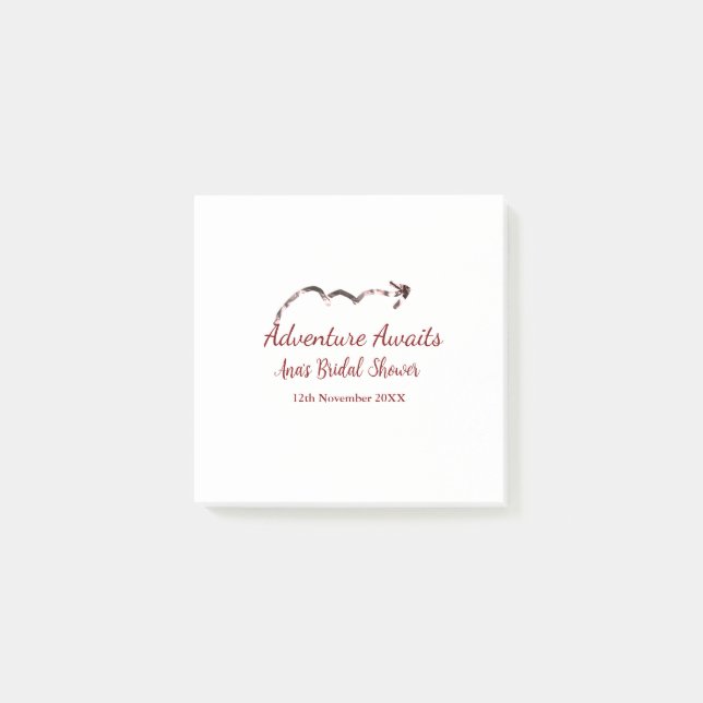 Adventure awaits bridal shower add name arrow marr post-it notes (Front)