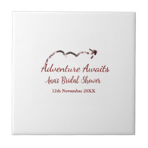 Adventure awaits bridal shower add name arrow marr tile