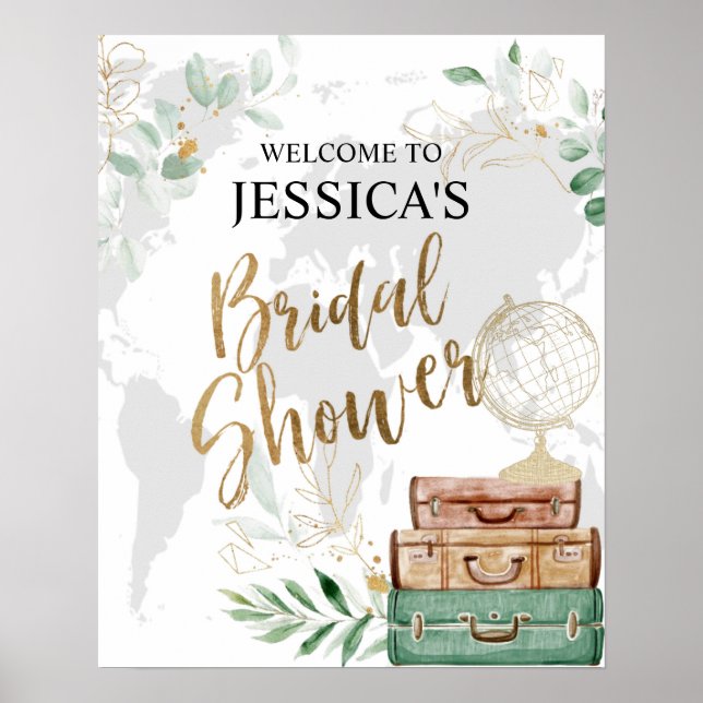 Adventure Awaits, Bridal Shower,  Banner Poster (Front)