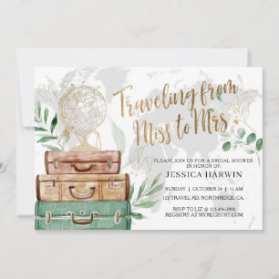 Adventure awaits Bridal shower, Travel theme  Invitation