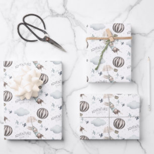 Adventure Awaits Bunny Wrapping Paper Sheets