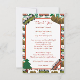 Adventure Awaits: Camper Boy Baby Shower Thank You Card