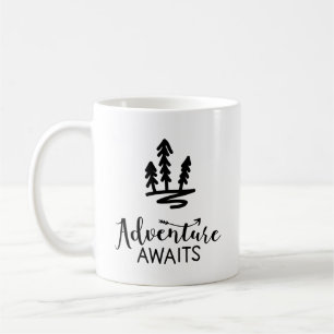 Adventure Awaits Camping Forest Coffee Mug