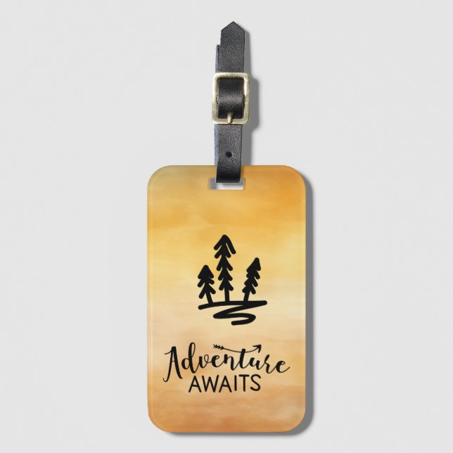 Adventure Awaits Camping Forest  Luggage Tag (Front Vertical)