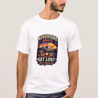 Adventure Awaits Camping & Mountain Graphic T-Shir