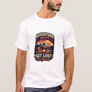 Adventure Awaits Camping & Mountain Graphic T-Shir T-Shirt