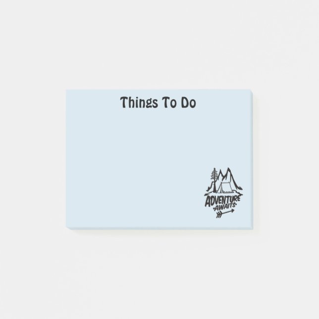 Adventure Awaits Camping Post-it Notes (Front)