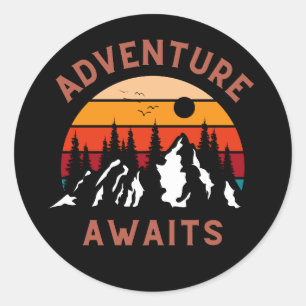 Adventure Awaits Classic Round Sticker