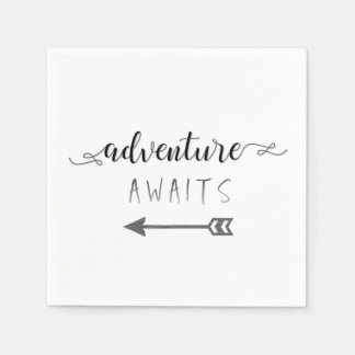 Adventure Awaits Cocktail Napkin